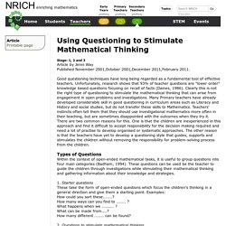 Using Questioning to Stimulate Mathematical Thinking