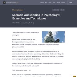 Socratic Questioning in Psychology: Examples and Techniques