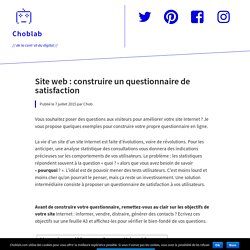 Site web : construire un questionnaire de satisfaction