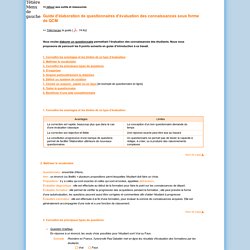 SUP : Guide d'élaboration de questionnaires d'évaluation des connaissances sous forme de QCM