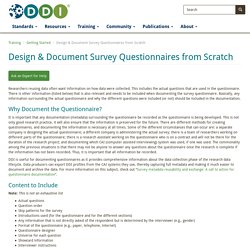 Design & Document Survey Questionnaires from Scratch