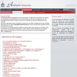 Langue française-Questions de langue