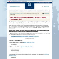 100 Civics Questions and Answers with MP3 Audio (English version)