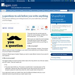 5 questions to ask before you write anything