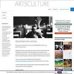 Questions for artists - artsculture