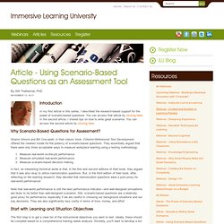 Article - Using Scenario-Based Questions as an Assessment Tool (Resources)
