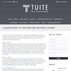 4 Questions to Ask Before Buying a Home - tuite real estate group