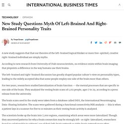 New Study Questions Myth Of Left-Brained And Right-Brained Personality Traits