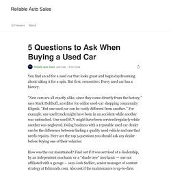 5 Questions to Ask When Buying a Used Car