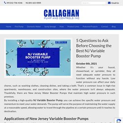 5 Questions to Ask Before Choosing the Best NJ Variable Booster Pump