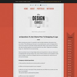 20 Questions To Ask Clients Prior To Designing A Logo