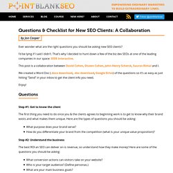 Questions & Checklist for New SEO Clients: A Collaboration - Point Blank SEO