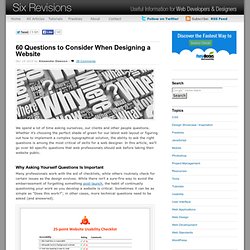 60 Questions to Consider When Designing a Website