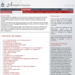 Langue française-Questions de langue