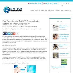 Five Questions to Ask SEO Companies to Determine Their Competency