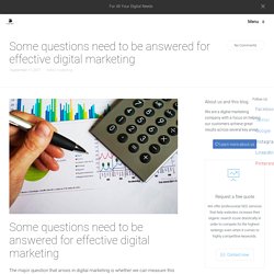 Some questions need to be answered for effective digital marketing