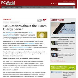 10 Questions About the Bloom Energy Server