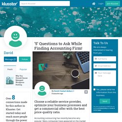 ‘5’ Questions to Ask While Finding Accounting Firm!