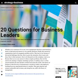 20 Questions for Business Leaders