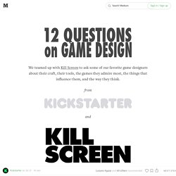 12 Questions on Game Design