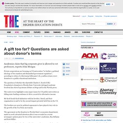 A gift too far? Questions are asked about donor's terms