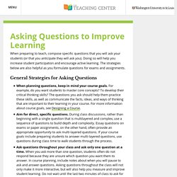 Asking Questions to Improve Learning