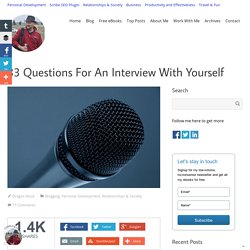 33 Questions For An Interview With Yourself
