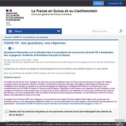 COVID-19 : vos questions, nos réponses - La France en Suisse et au Liechtenstein - Consulat général de France à Genève
