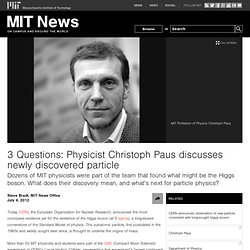 3 Questions: Physicist Christoph Paus discusses newly discovered particle