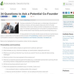34 Questions to Ask a Potential Co-Founder