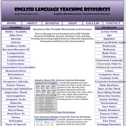 ESL Grammar Worksheets