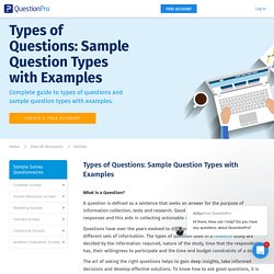 Types of Questions: Sample Question Types with Examples