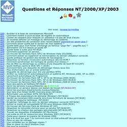 Questions et Réponses Windows NT 4.0/2000/XP