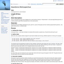 Questions Retrospective - Agile Retrospective Resource Wiki
