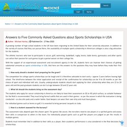 Answers to Five Commonly Asked Questions about Sports Scholarships in USA