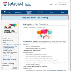 Asking Good Test Questions