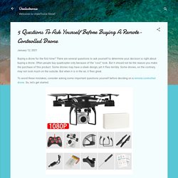 5 Questions To Ask Yourself Before Buying A Remote-Controlled Drone