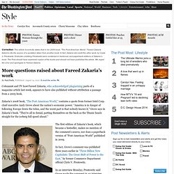 More questions raised about Fareed Zakaria’s work