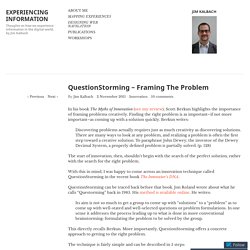 QuestionStorming – Framing The Problem