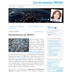 Qui doit financer les MOOC?