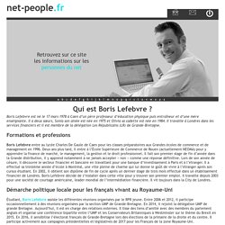 Qui est Boris Lefebvre ? - net-people.fr
