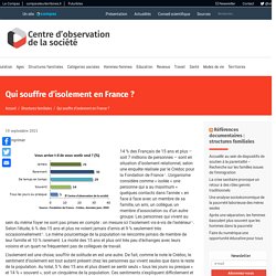 Qui souffre d’isolement en France ?