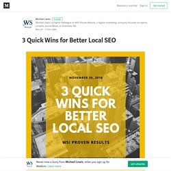 3 Quick Wins for Better Local SEO