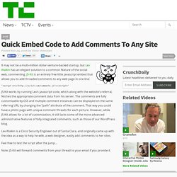 Quick Embed Code to Add Comments To Any Site