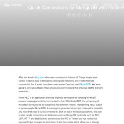 Quick Connections for MongoDB with Node-RED