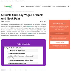 5 Quick And Easy Yoga For Back And Neck Pain - 101YogaStudio