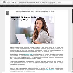 18 Month Loans: A Quick And Effortless Way To Avail Cash Advance In Need!