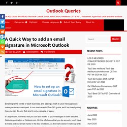 A Quick Way To Add Email Signature In MS Outlook