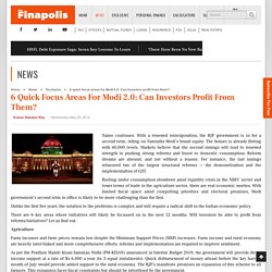 Six Quick Focus Areas For Modi 2.0 Explains The Finapolis