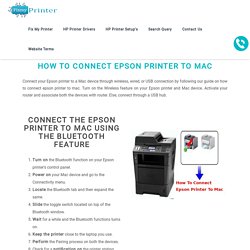 Get quick guide on How to connect epson printer to mac